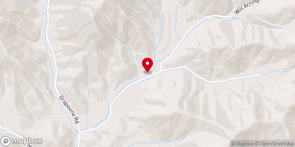 Map showing location of Arrington Branch Baptist Church