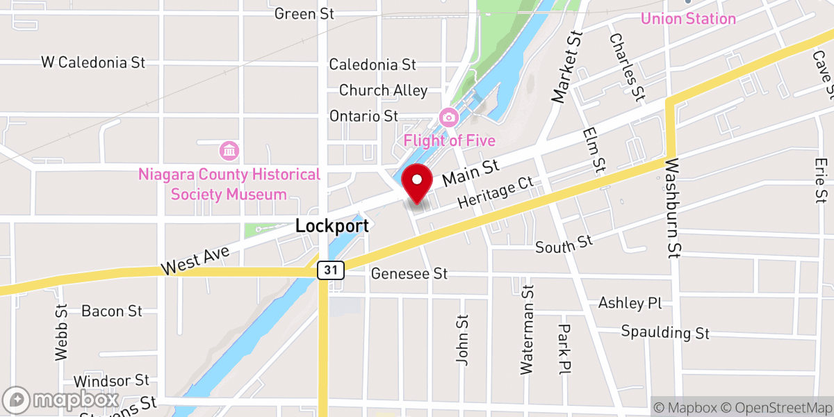 Map showing location of Refuge Temple of Lockport