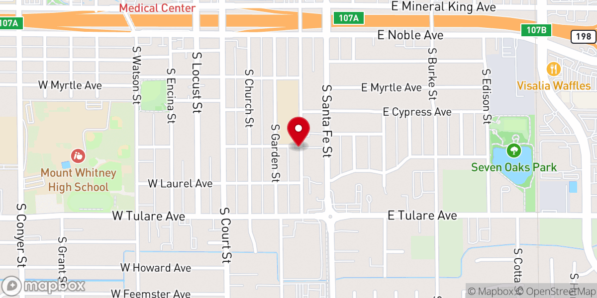 Map showing location of Agape Christian Fellowship Church