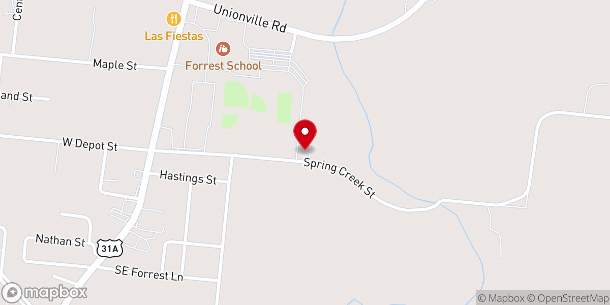 Map showing location of Spring Creek Apartments Office