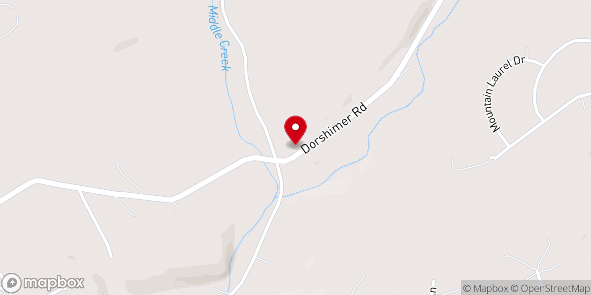 Map showing location of Middlecreek Christian Church