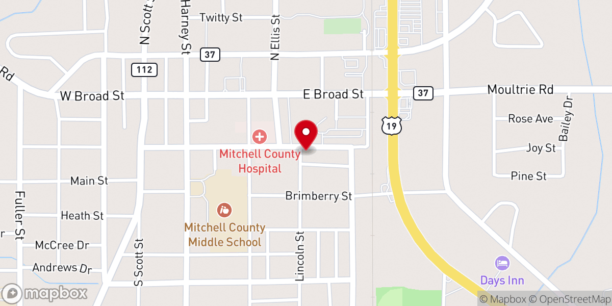 Map showing location of Saint Peters African Methodist Episcopal Church