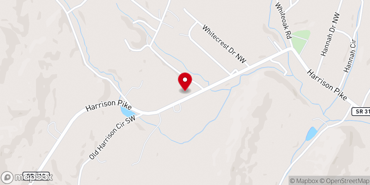 Map showing location of Mount Olive Church Of God