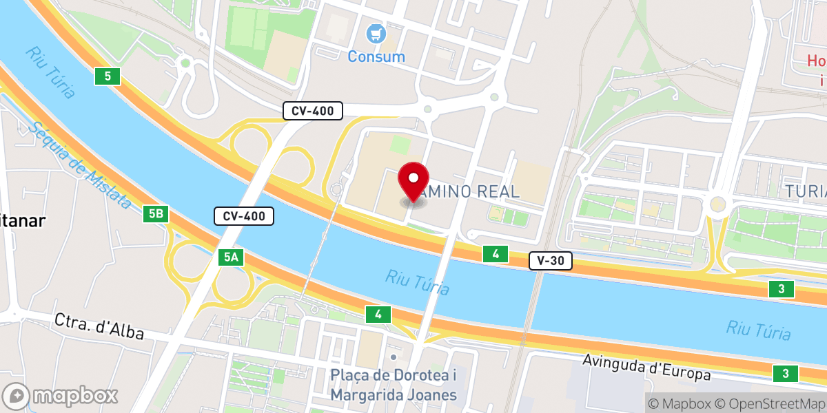 Map showing location of Iglesia Misión Española Valencia