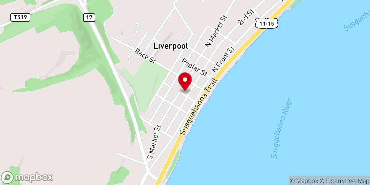 Map showing location of Liverpool United Methodist Church