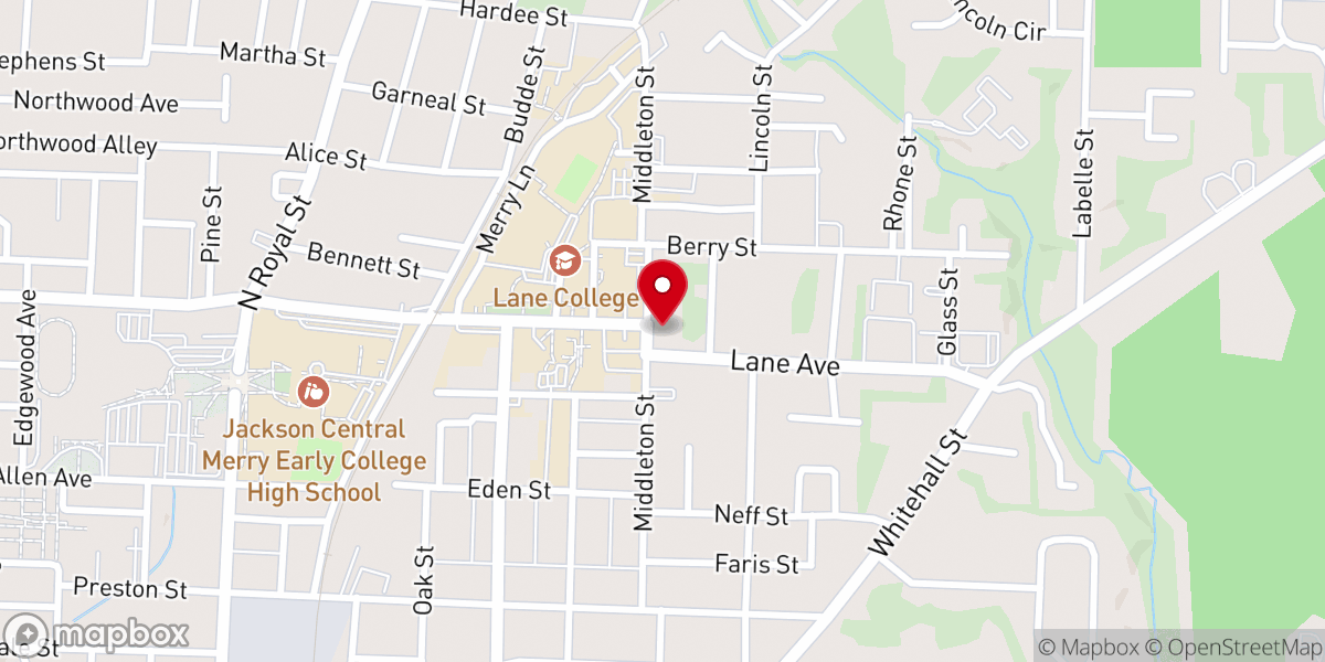 Map showing location of St Paul CME Church
