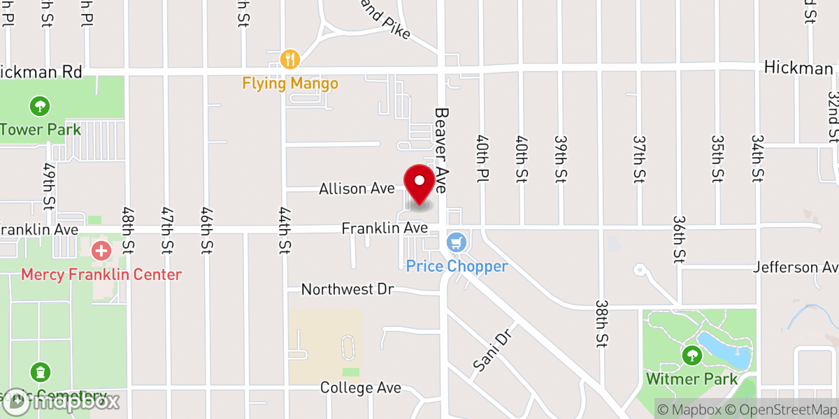 Map showing location of Westminster Presbyterian Church