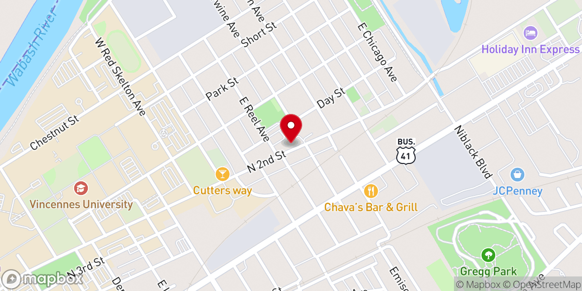 Map showing location of Sacred Heart of Jesus Catholic Church, Vincennes