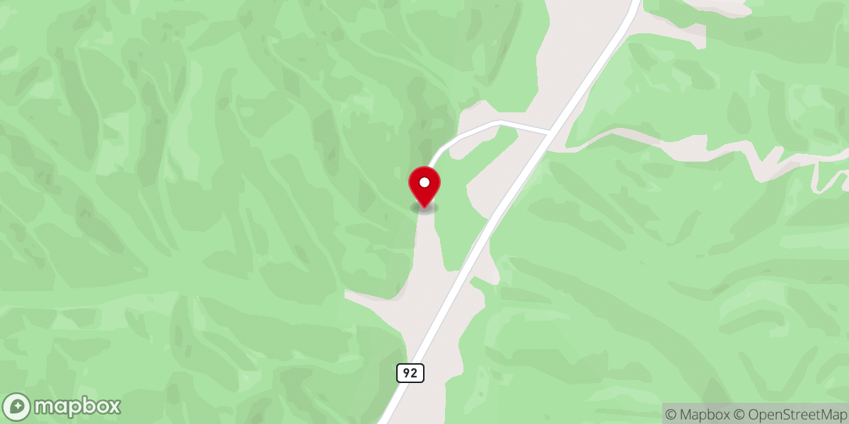 Map showing location of Cochran Creek Church