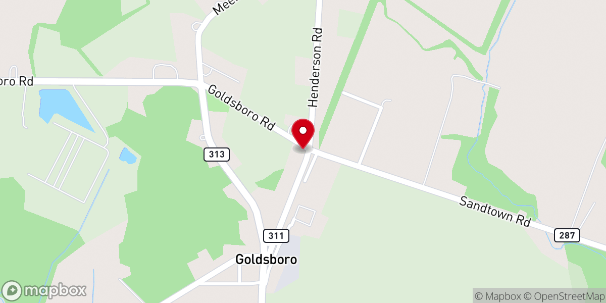Map showing location of Bethel Wesleyan Church