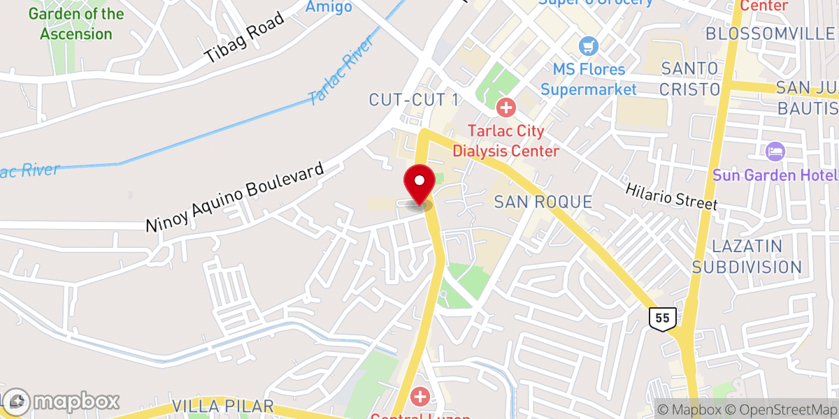 Map showing location of Tarlac First Baptist Church School Incorporated