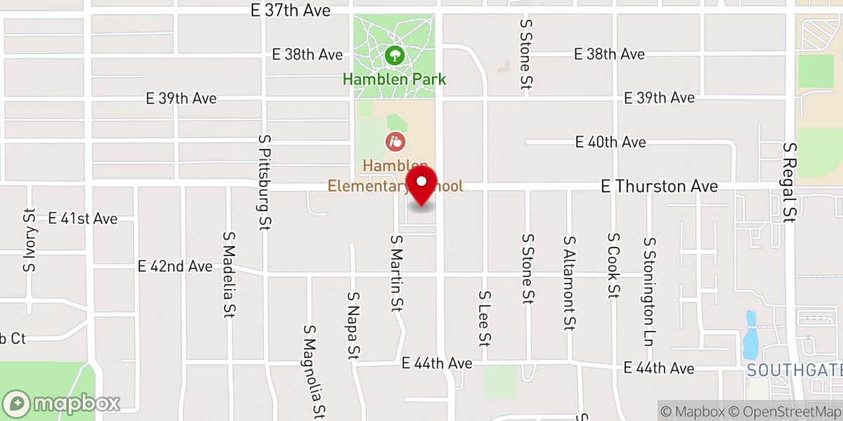 Map showing location of Hamblen Park Presbyterian Church
