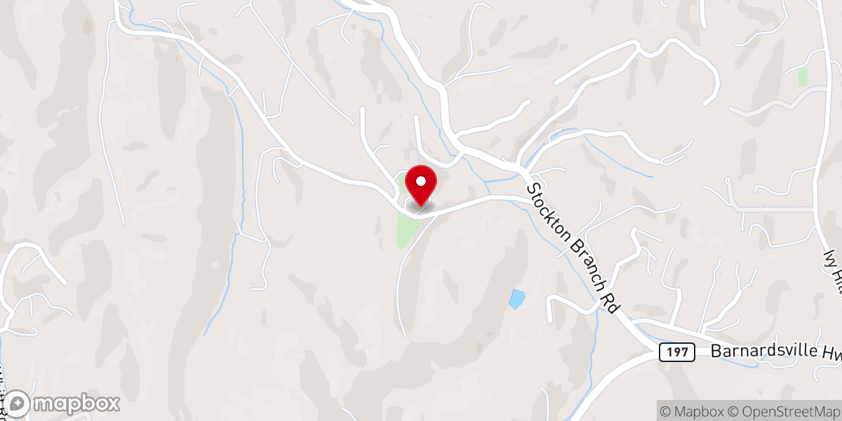 Map showing location of Piney Mountain Baptist Church