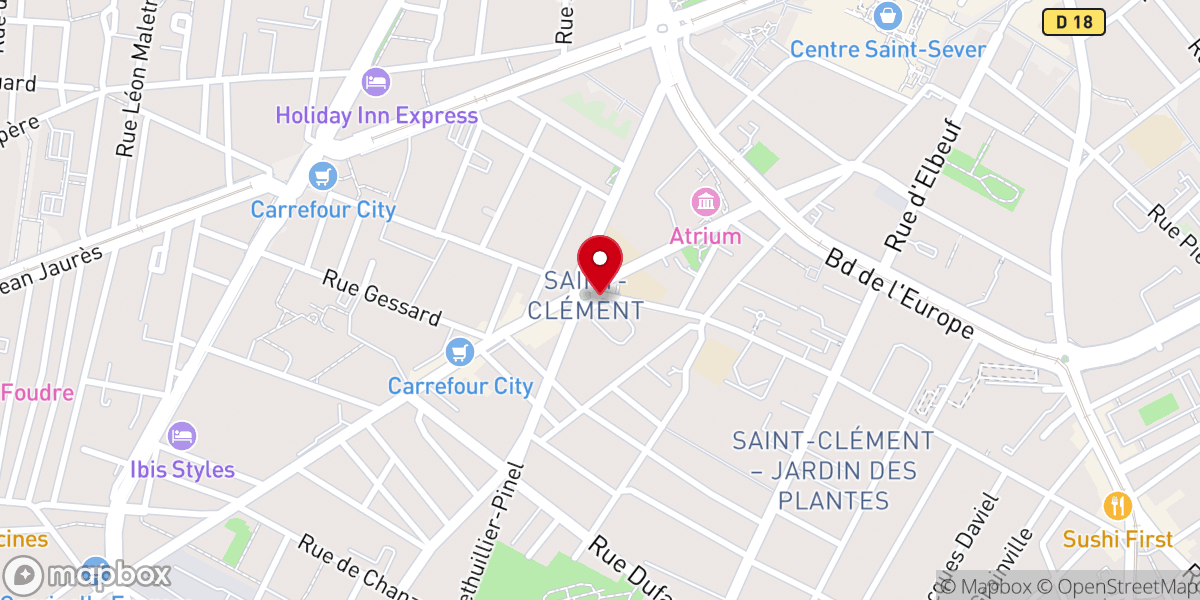 Map showing location of Place Saint-Clément