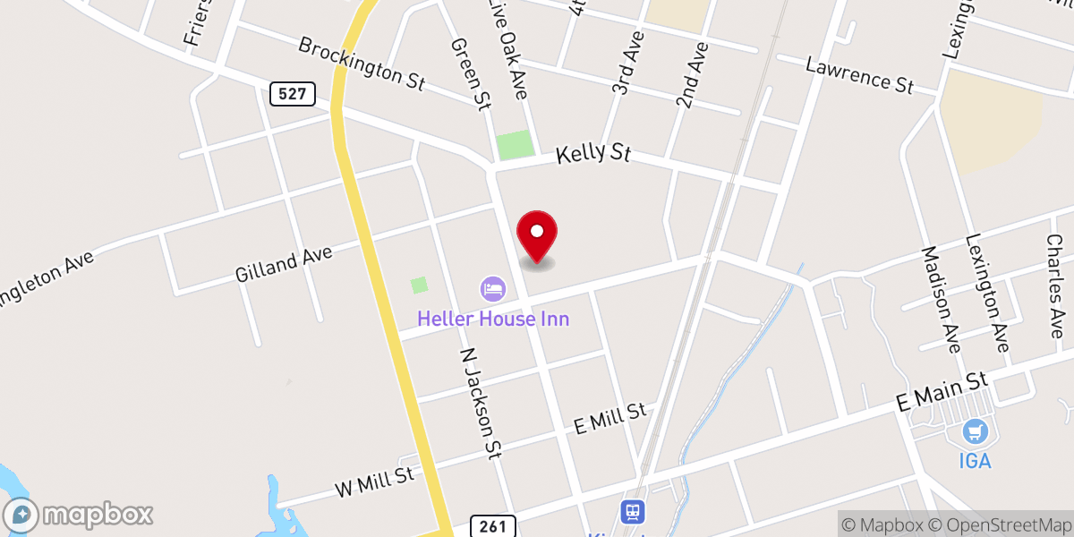 Map showing location of First Baptist Church