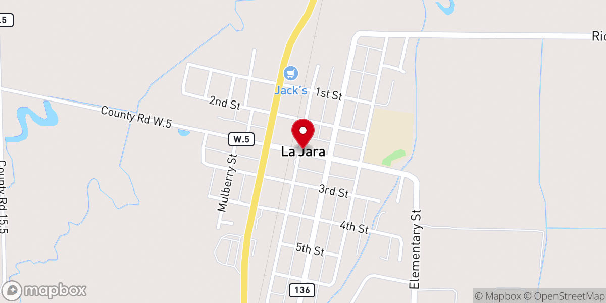 Map showing location of La Jara