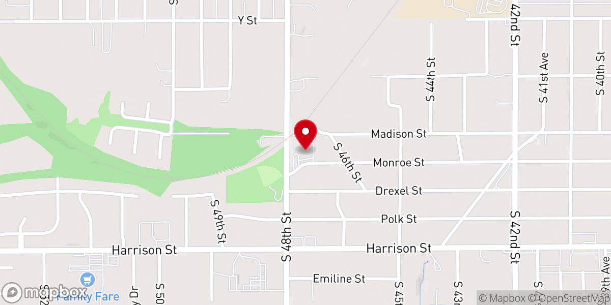 Map showing location of Presbyterian Mosher Pilgrim Church