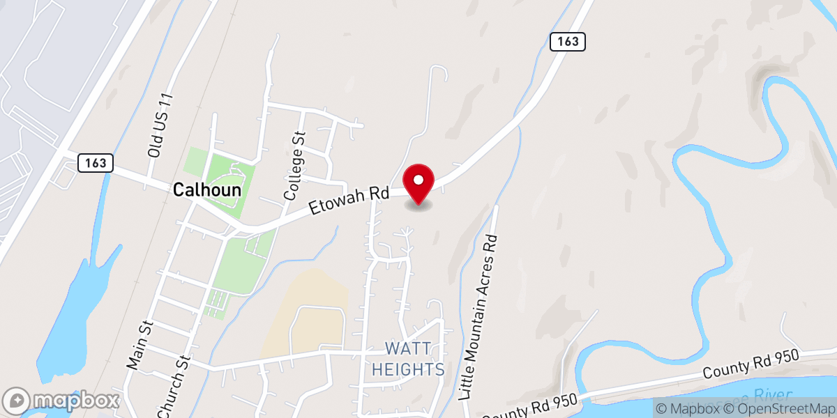Map showing location of Calhoun United Methodist Church - Food Distribution Center