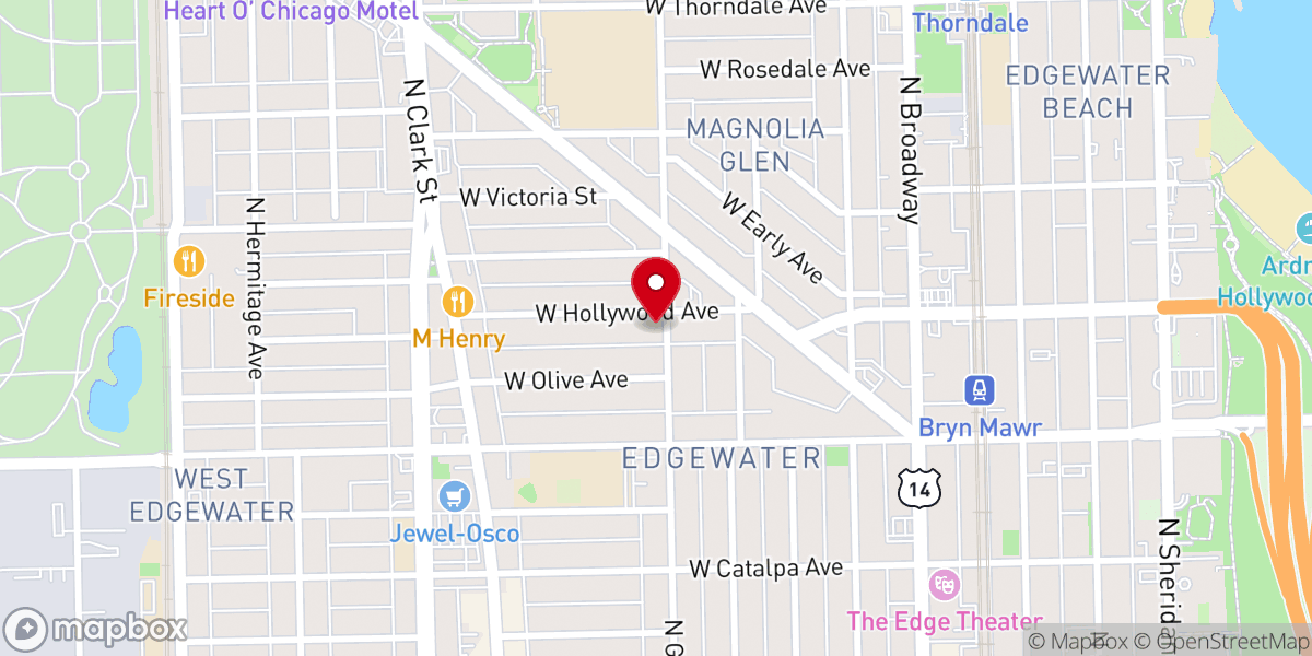 Map showing location of Edgewater Baptist Church