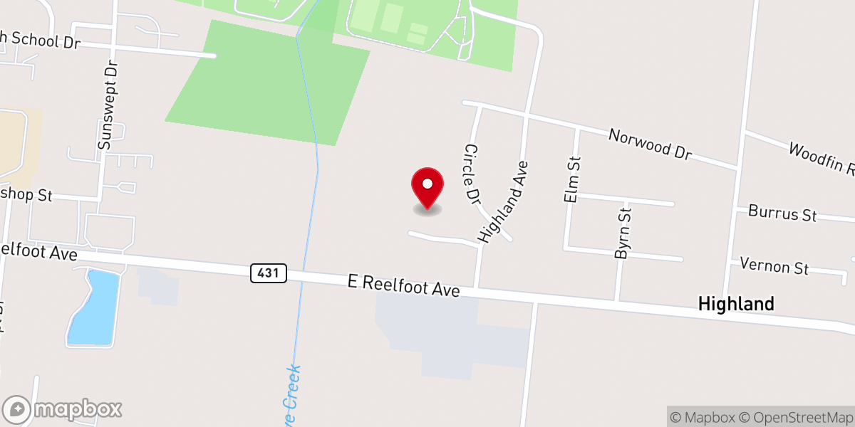 Map showing location of Union City Baptist Temple