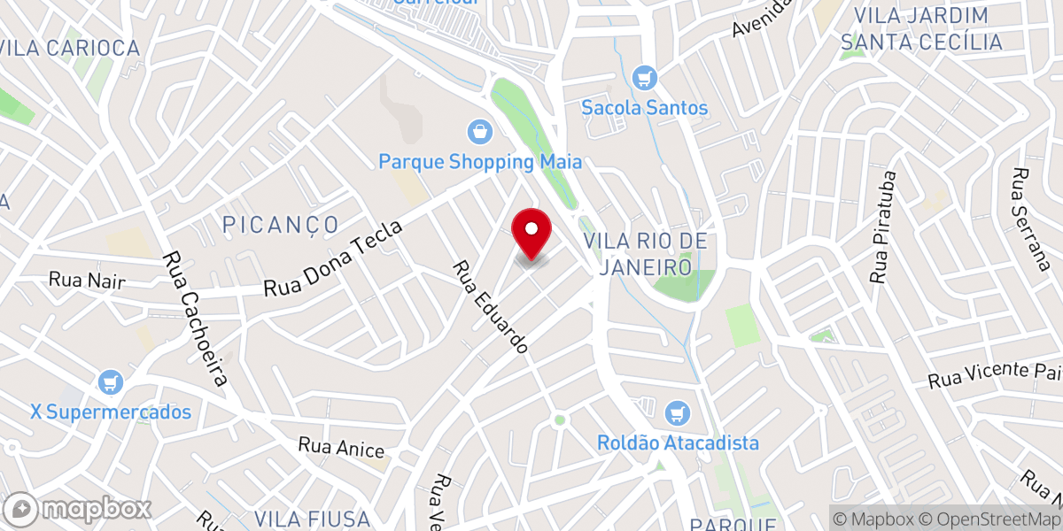 Map showing location of Igreja Universal Celeste Luz
