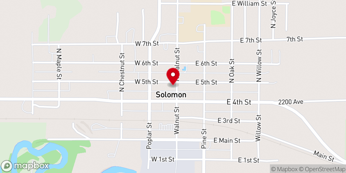 Map showing location of United Methodist Church