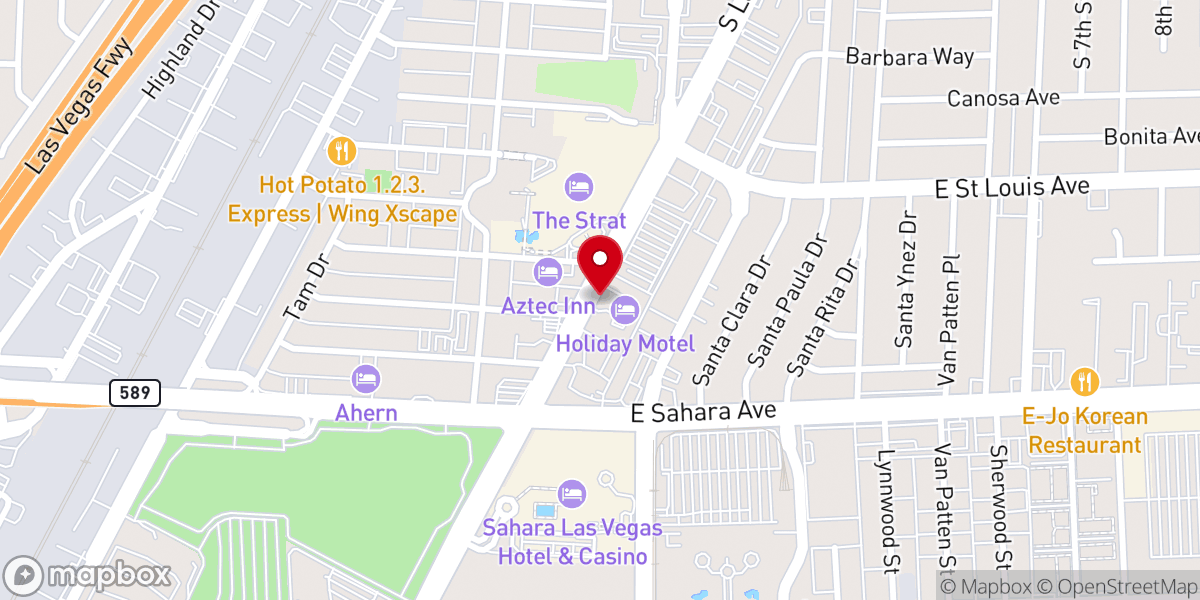 Map showing location of Las Vegas Chapel of Love