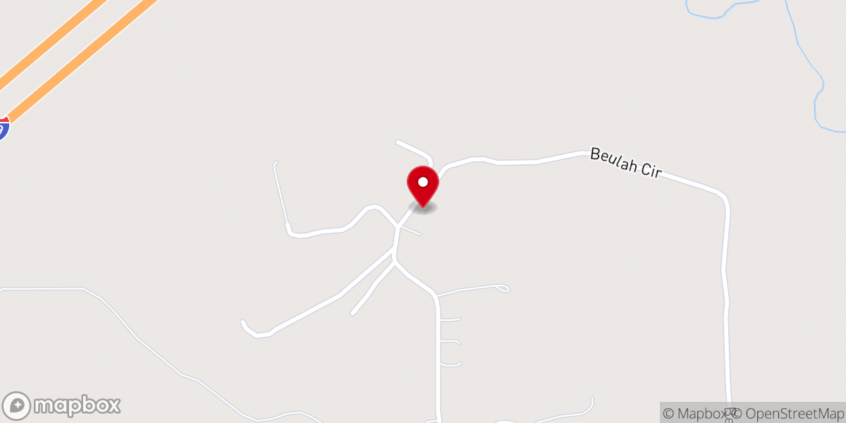 Map showing location of Mount Beulah Church