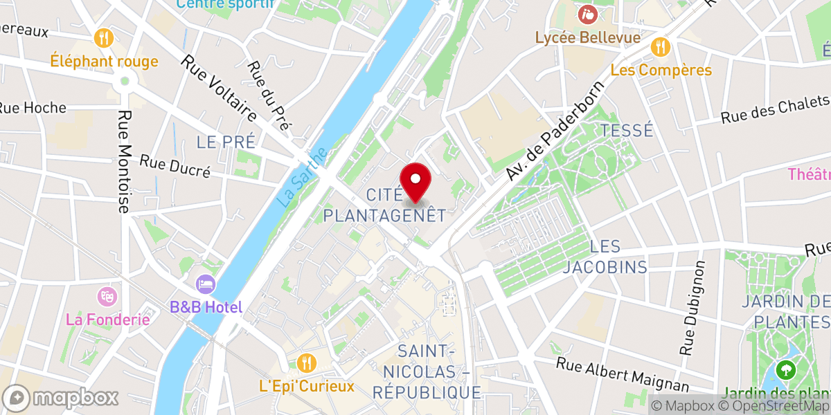 Map showing location of Maitrise Cathédrale Mans
