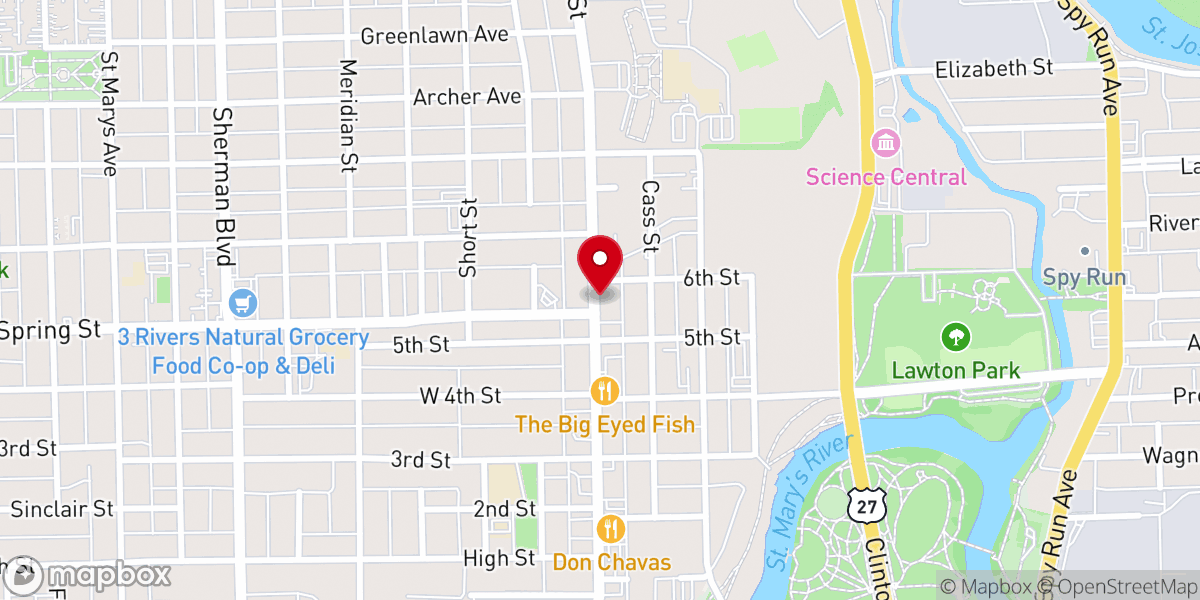 Map showing location of Living Faith Chapel