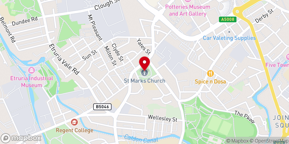 Map showing location of St Marks