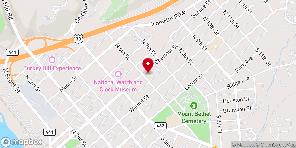 Map showing location of Cookman Church