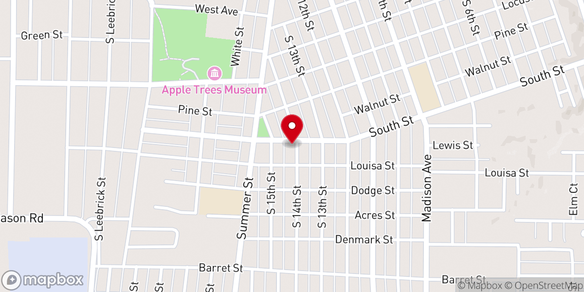 Map showing location of St. Luke United Church of Christ