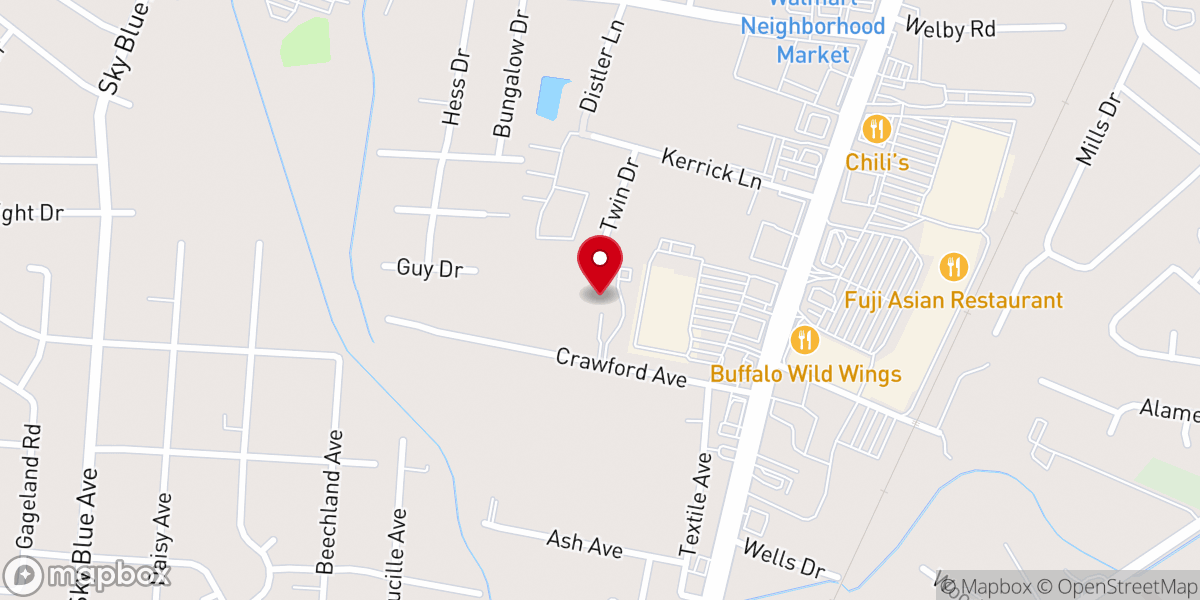 Map showing location of Open Door Baptist Church