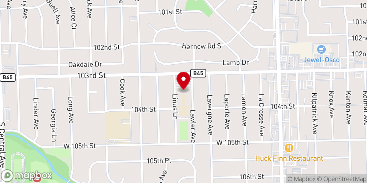Map showing location of St Linus Office-Religious Ed