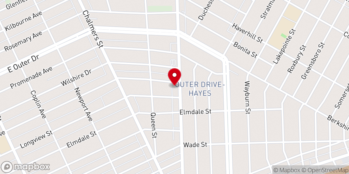 Map showing location of New Greater Love Baptist Church