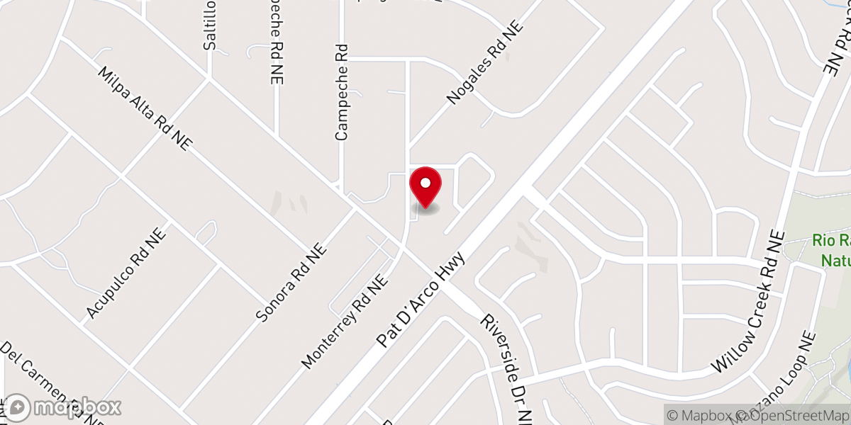 Map showing location of RiversEdge Baptist Church