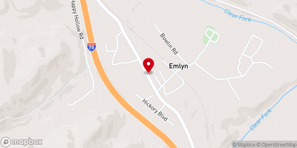 Map showing location of Emlyn Baptist Church