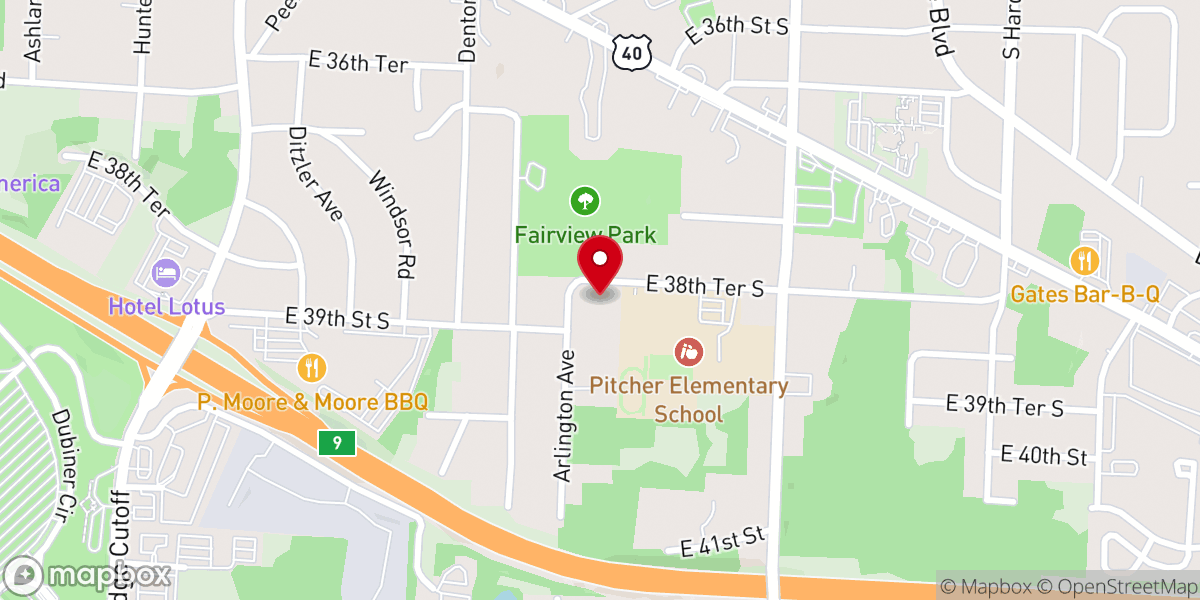 Map showing location of Rose of Sharon Pentecostal Church of God