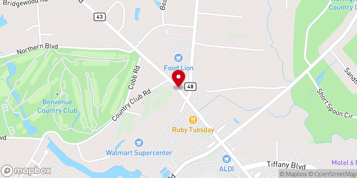 Map showing location of Benvenue Church
