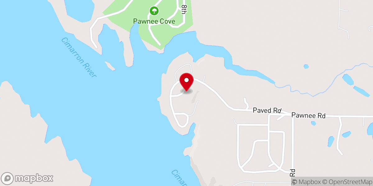 Map showing location of Victory Church Mannford