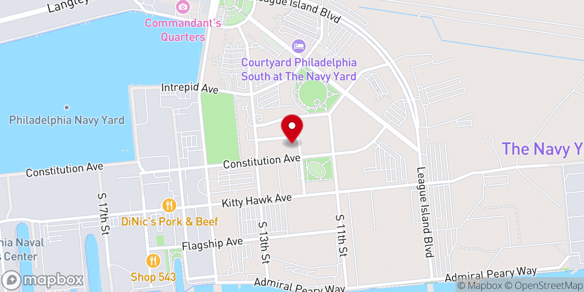 Map showing location of Chapel of Four Chaplains