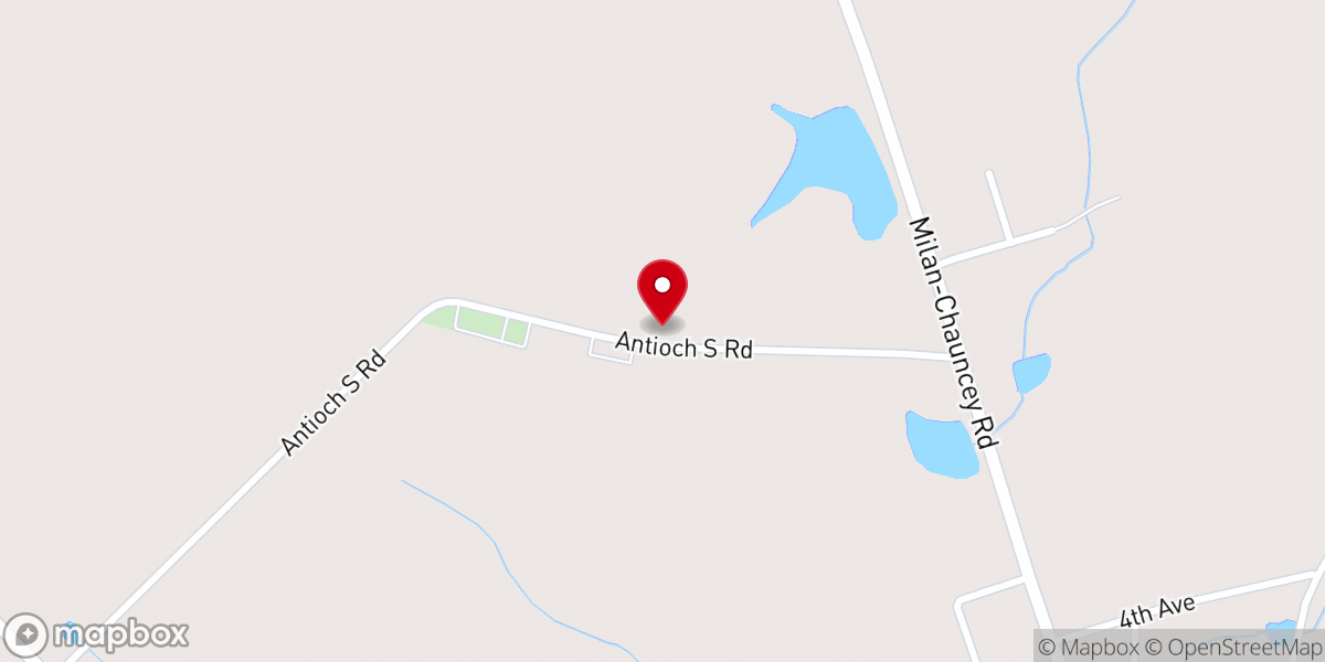 Map showing location of Antioch Number Two Church