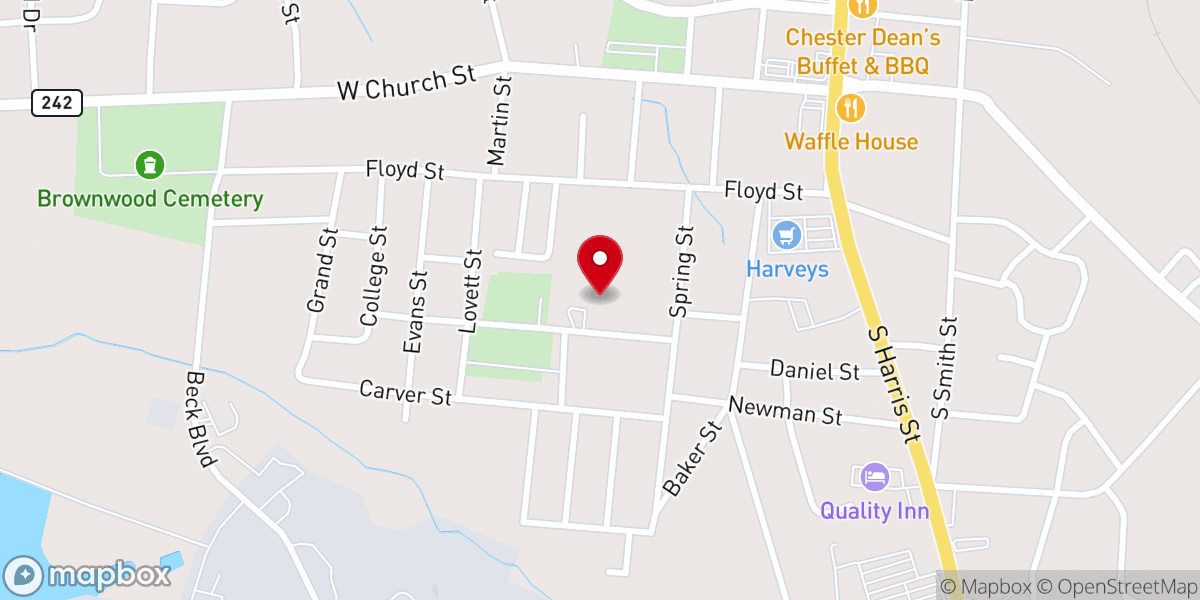 Map showing location of T J Elder Community Center