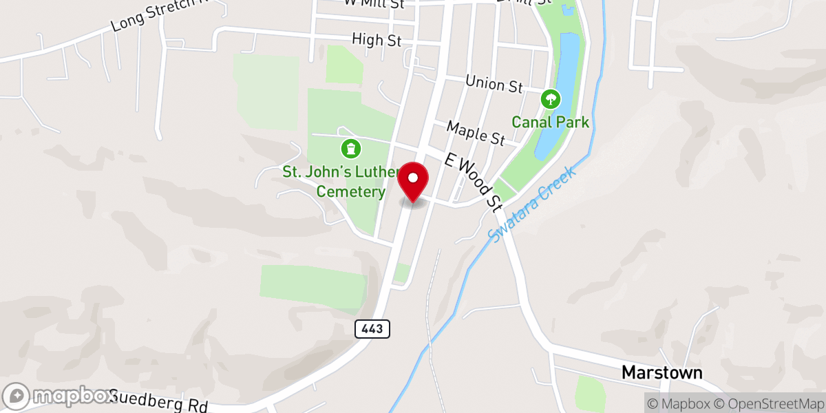 Map showing location of St. Peter's UCC
