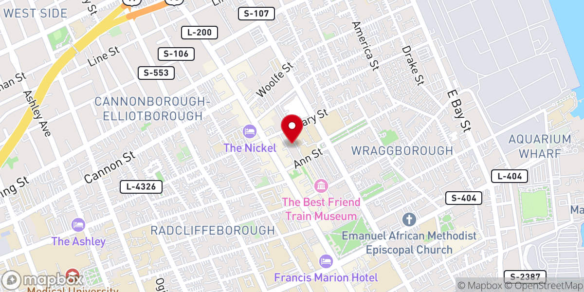Map showing location of St. Andrew's City Church