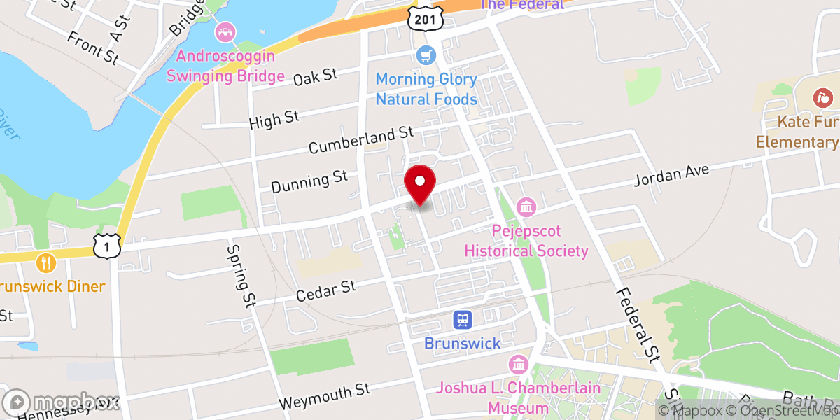 Map showing location of Unitarian Universalist Church
