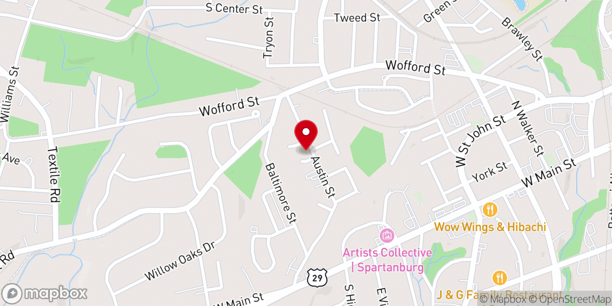 Map showing location of Smith Memorial African Methodist Episcopal Church