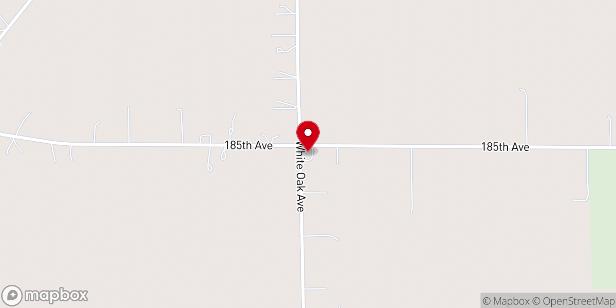 Map showing location of Lake Prairie Church