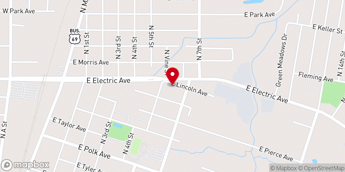 Map showing location of Fellowship Freewill Baptist